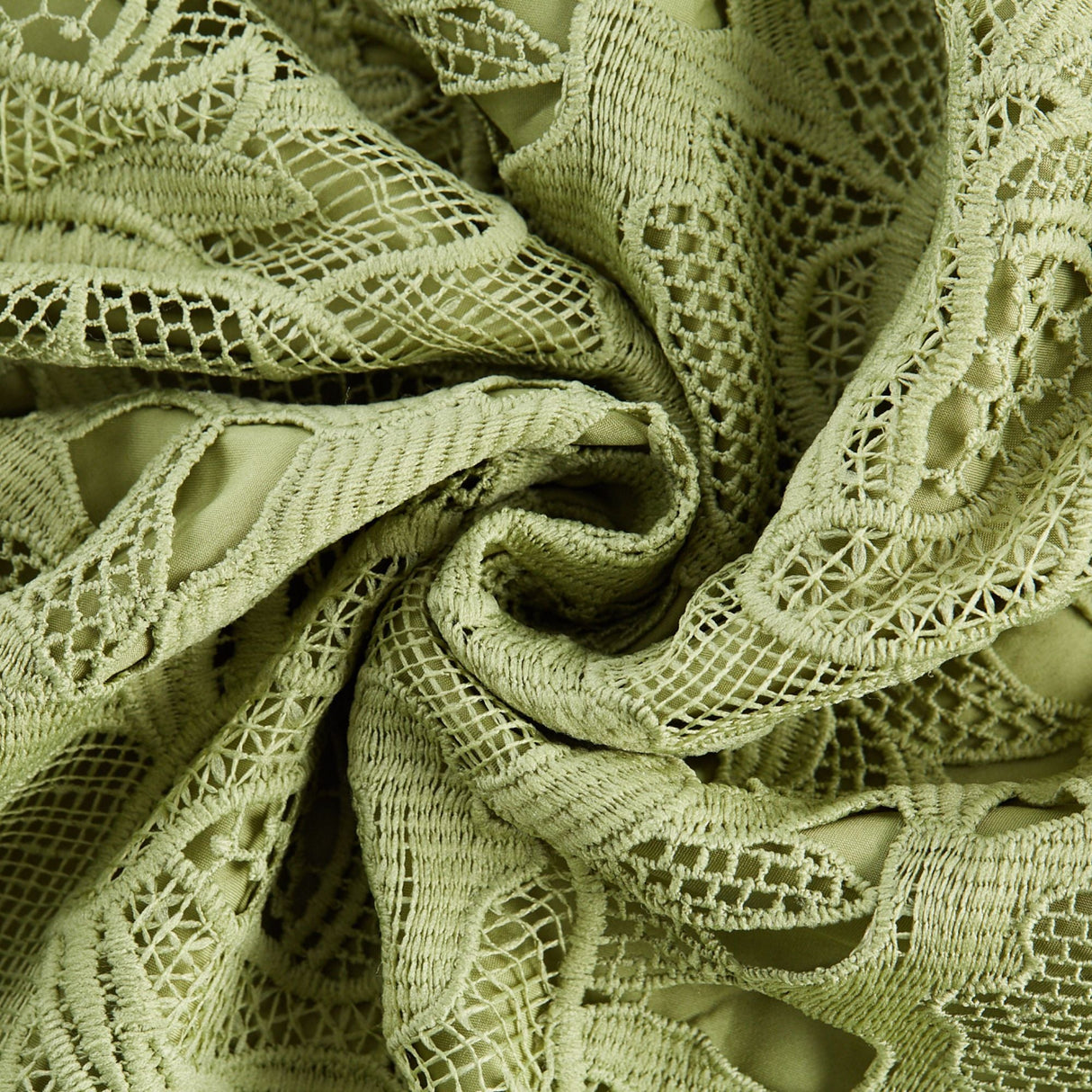 Lise Lace Floral Cut-out Midi Dress / Green