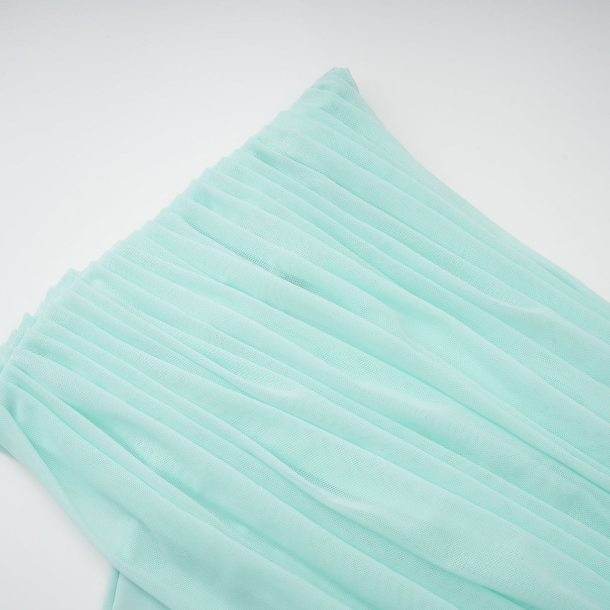 Osmanthe Asymmetrical Ruched Tulle Maxi Dress / Green