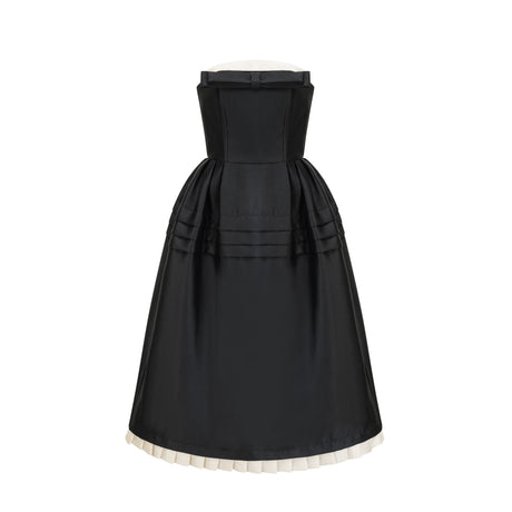 Prouesse black bowknot midi dress