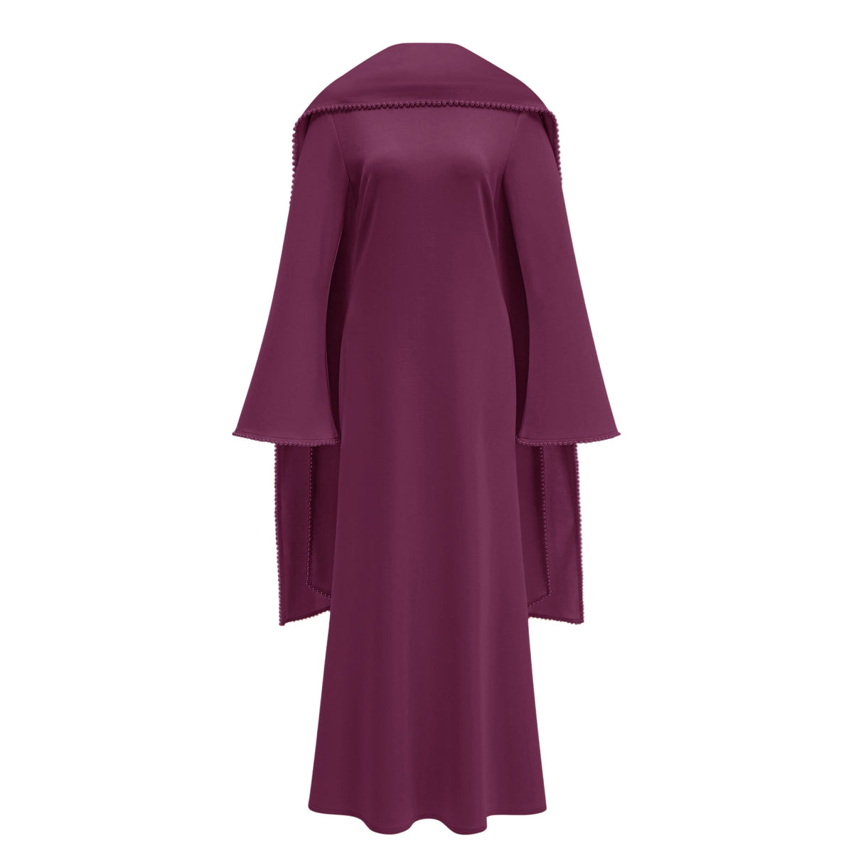 Sommet Pearl Trim Shawl Detail Maxi Dress / Purple