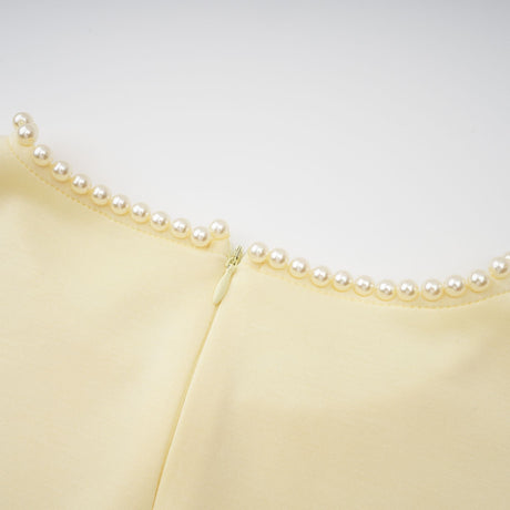 Sommet Pearl Trim Shawl Detail Maxi Dress / Yellow