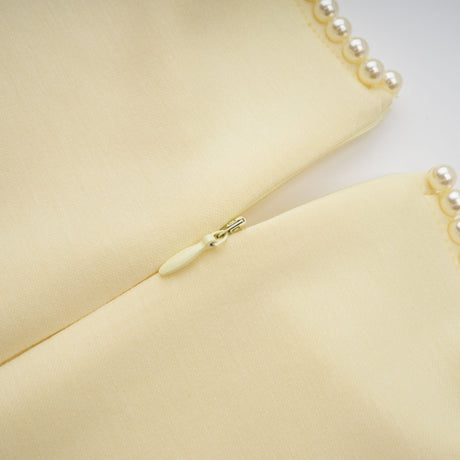 Sommet Pearl Trim Shawl Detail Maxi Dress / Yellow