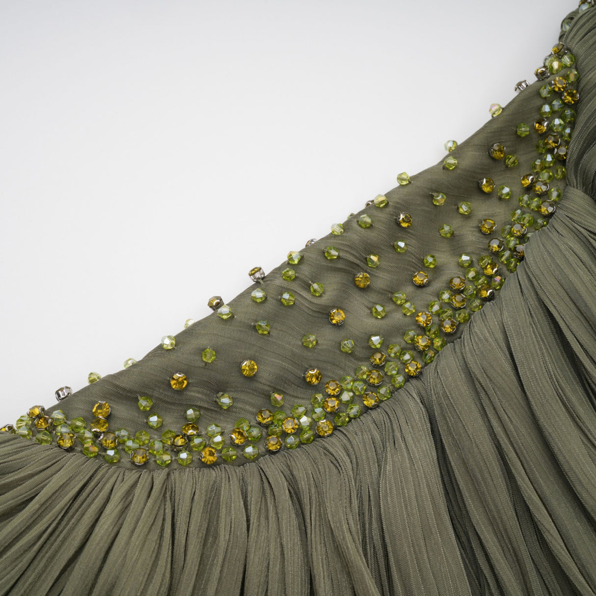 Tiphaine One Shoulder Ruched Maxi Dress / Green