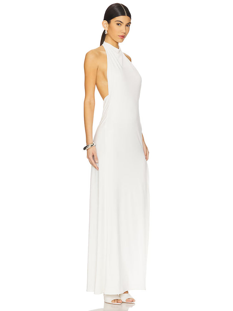 Selmori Aliénor Halter Backless Maxi Dress