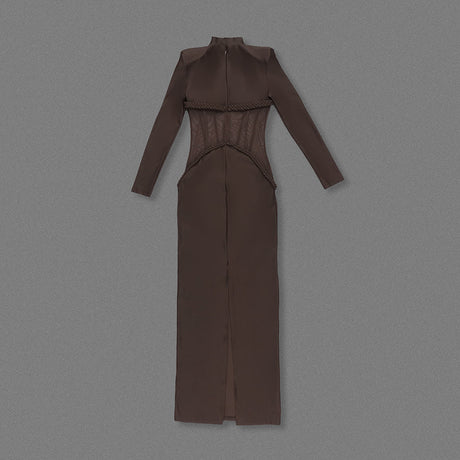 Selmori Laurence Mock Neck Corset Maxi Dress