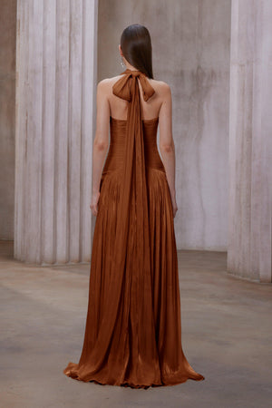 Selmori Verdelune Gathered Maxi Dress