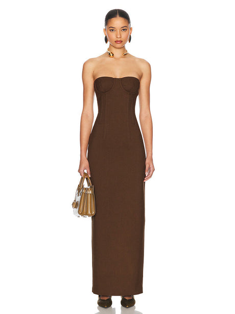 Selmori Brielle Strapless Bodycon Maxi Dress