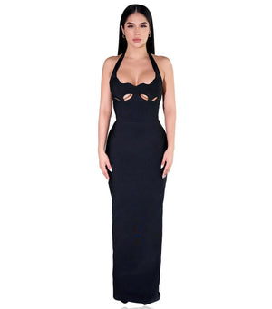 Noisette Halter Cut-Out Bodycon Maxi Dresses