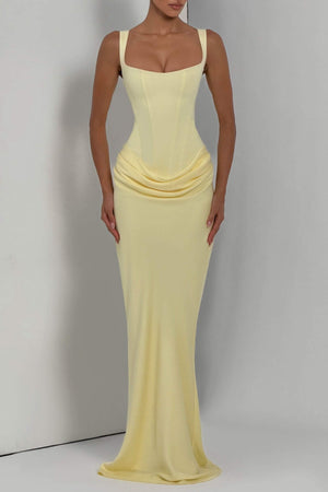 Hortense Sleeveless Square Neck Corset Maxi Dress