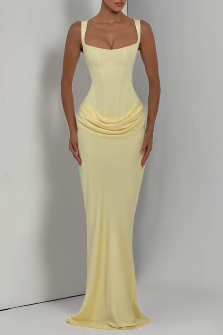 Hortense Sleeveless Square Neck Corset Maxi Dress