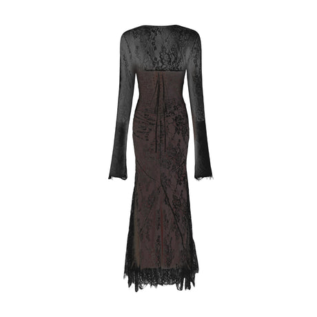 Symphonie Lace Square Neck Bodycon Maxi Dress