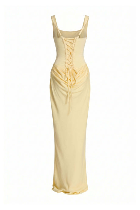 Hortense Sleeveless Square Neck Corset Maxi Dress
