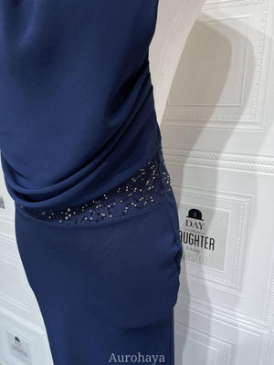 Selmori Camille Backless Sequin Satin Maxi Dress