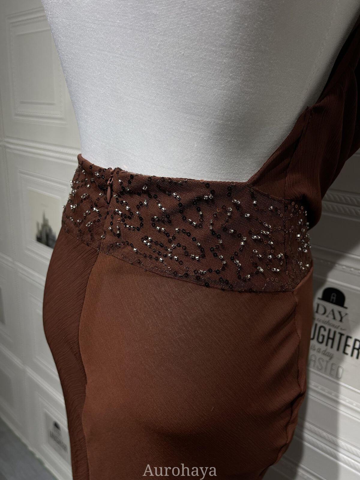 Selmori Camille Backless Sequin Satin Maxi Dress