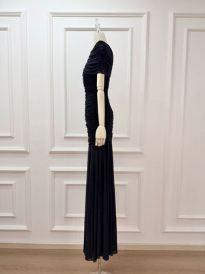 Selmori Mado One Shoulder Ruched Maxi Dress