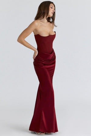 Selmori Vianne Off-Shoulder Corset Maxi Dress