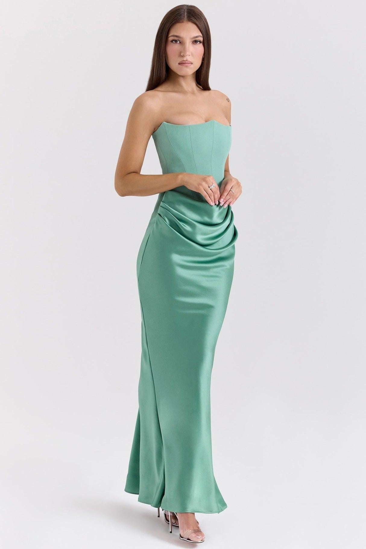 Selmori Vianne Off-Shoulder Corset Maxi Dress