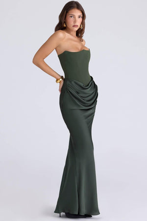 Selmori Vianne Off-Shoulder Corset Maxi Dress