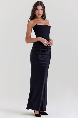 Selmori Vianne Off-Shoulder Corset Maxi Dress