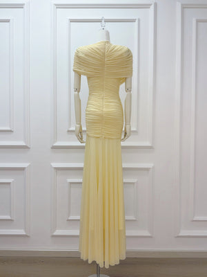 Selmori Mado One Shoulder Ruched Maxi Dress