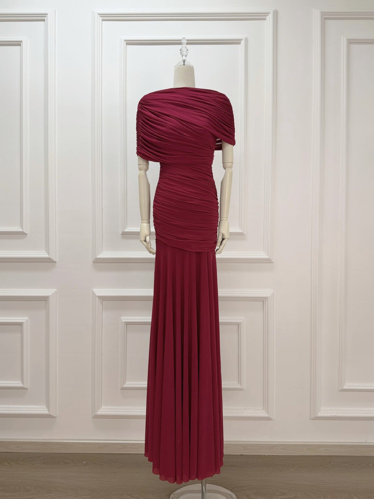 Selmori Mado One Shoulder Ruched Maxi Dress