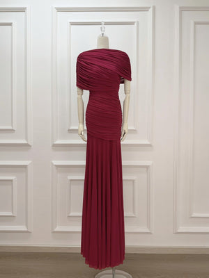 Selmori Mado One Shoulder Ruched Maxi Dress