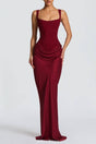 Selmori Hortense Sleeveless Square Neck Maxi Dress Burgendy