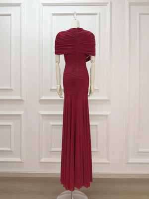 Selmori Mado One Shoulder Ruched Maxi Dress