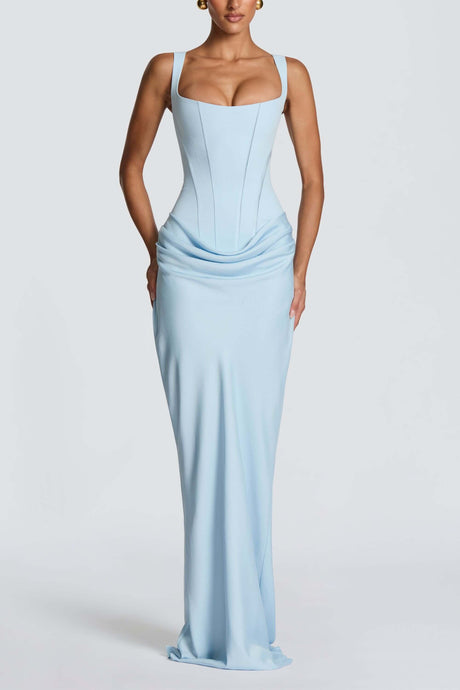 Hortense Sleeveless Square Neck Corset Maxi Dress