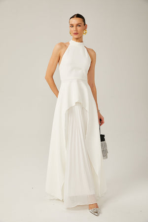 Selmori Juliette halterneck layered Maxi dress