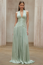 Selmori Verdelune Gathered Maxi Dress Green