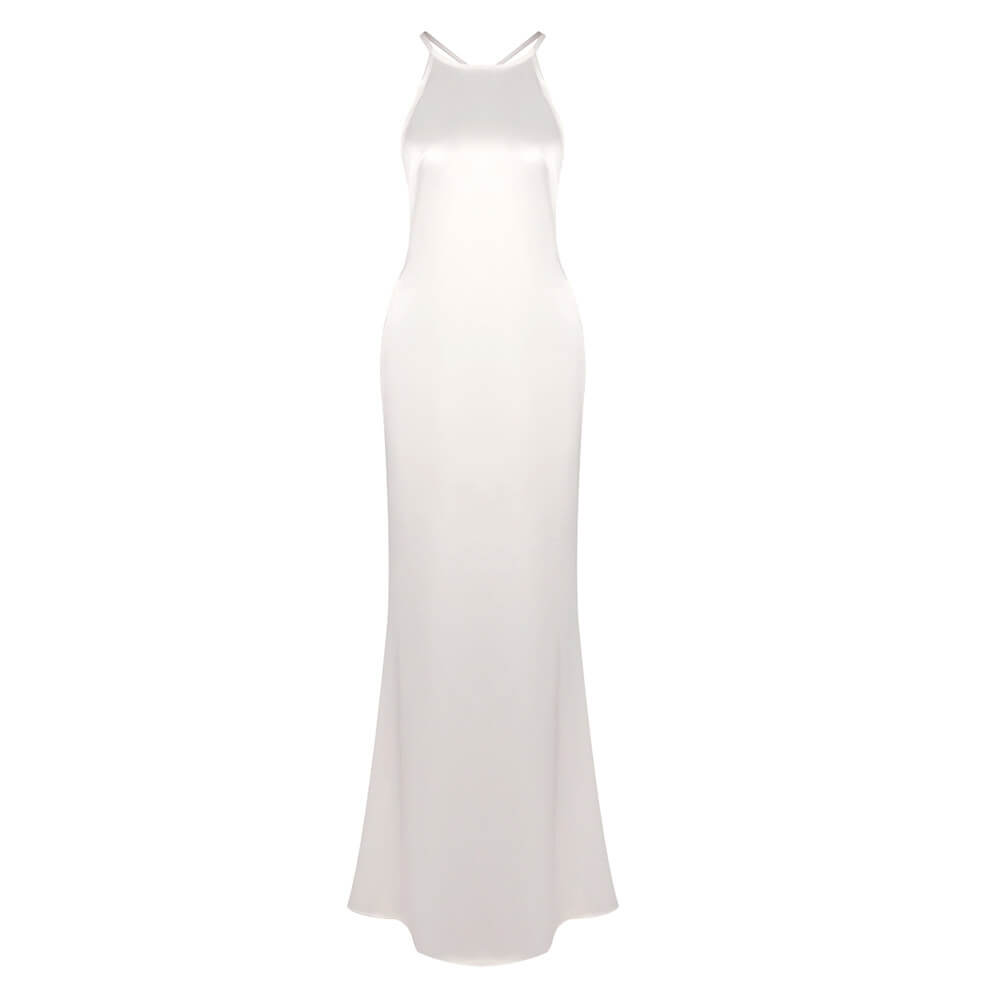 Désir Beaded Backless Maxi Dress White