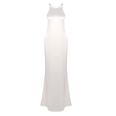 Désir Beaded Backless Maxi Dress White