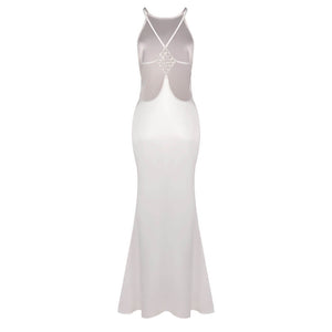Désir Beaded Backless Maxi Dress White