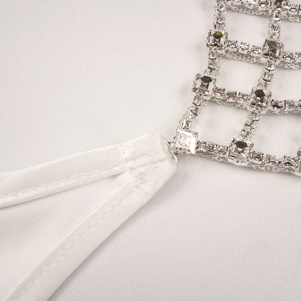 Désir Beaded Backless Maxi Dress White