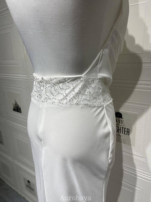 Selmori Camille Backless Sequin Satin Maxi Dress