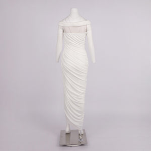 Clarté Off Shoulder Ruched Maxi Dress