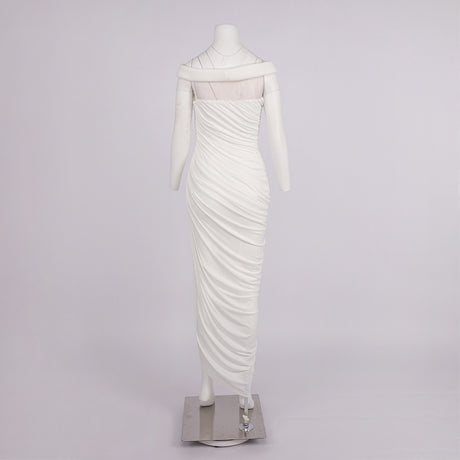Clarté Off Shoulder Ruched Maxi Dress