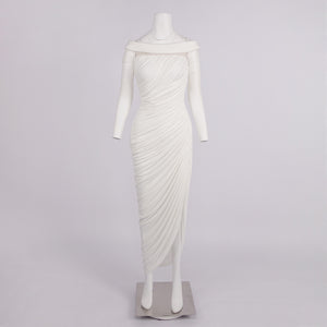 Clarté Off Shoulder Ruched Maxi Dress