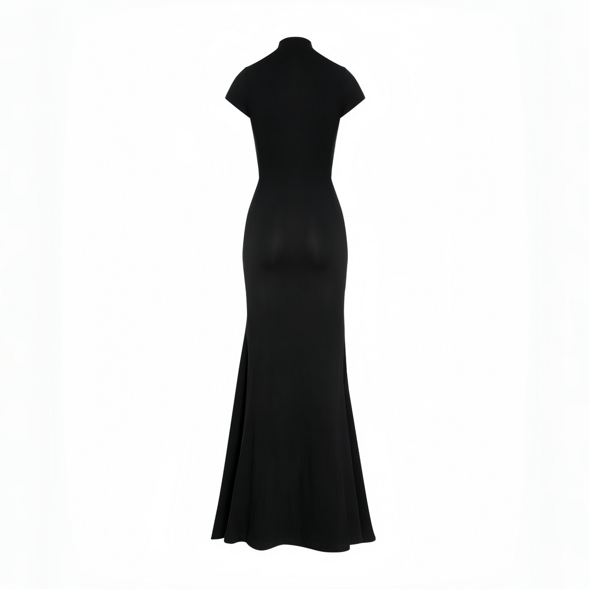 Selmori Vespera Black Keyhole Maxi Dress with High Thigh Slit