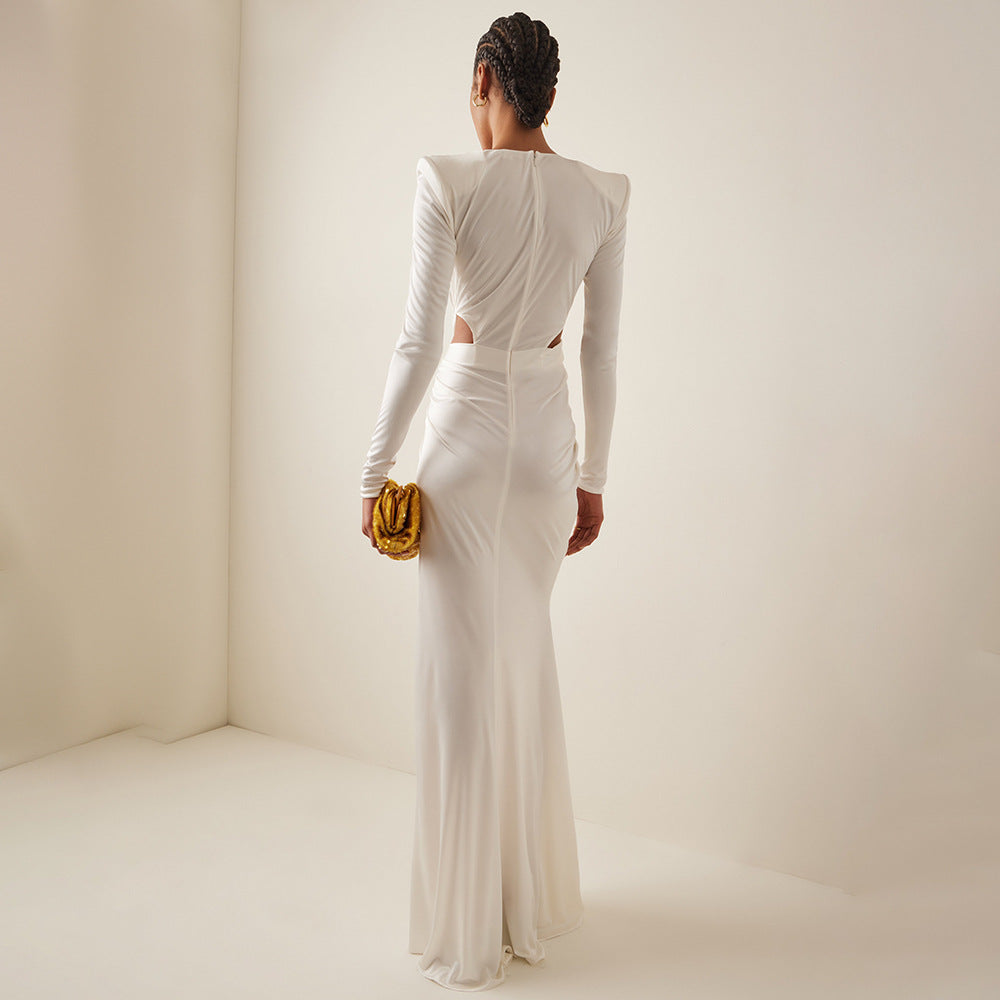 Cambria Long Sleeve Slit Maxi Dress