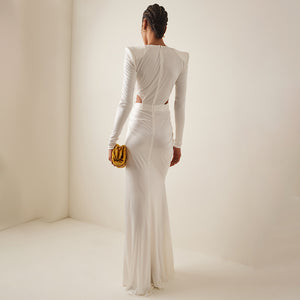 Cambria Long Sleeve Slit Maxi Dress