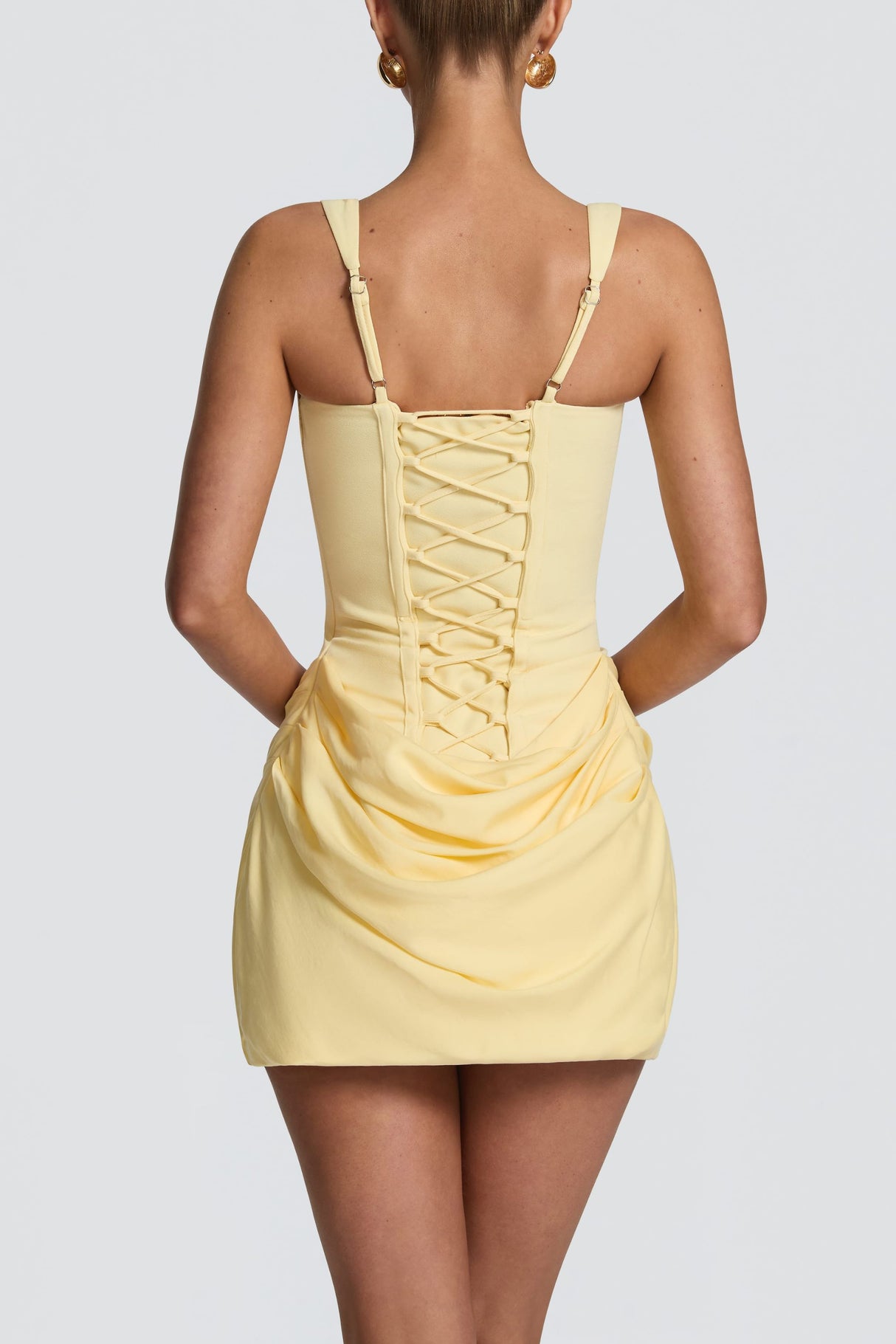 Aurelia Square-Neck Boned Mini Dress