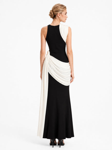 Vénus Color Block Asymmetrical Maxi Dress