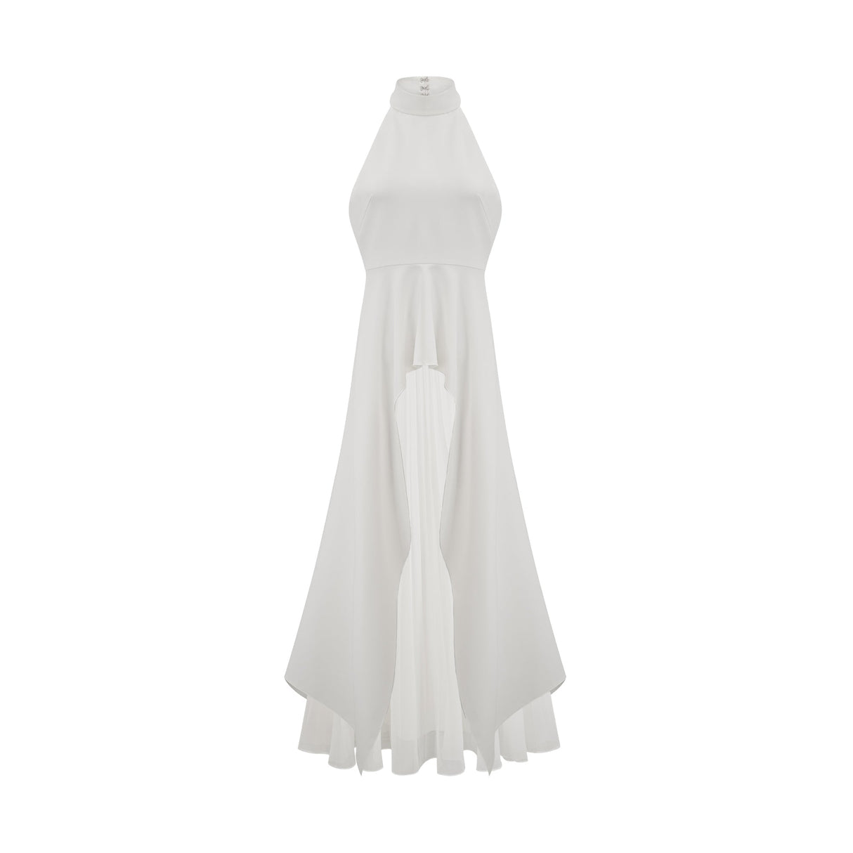 Selmori Juliette halterneck layered Maxi dress White