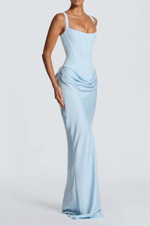 Hortense Sleeveless Square Neck Corset Maxi Dress
