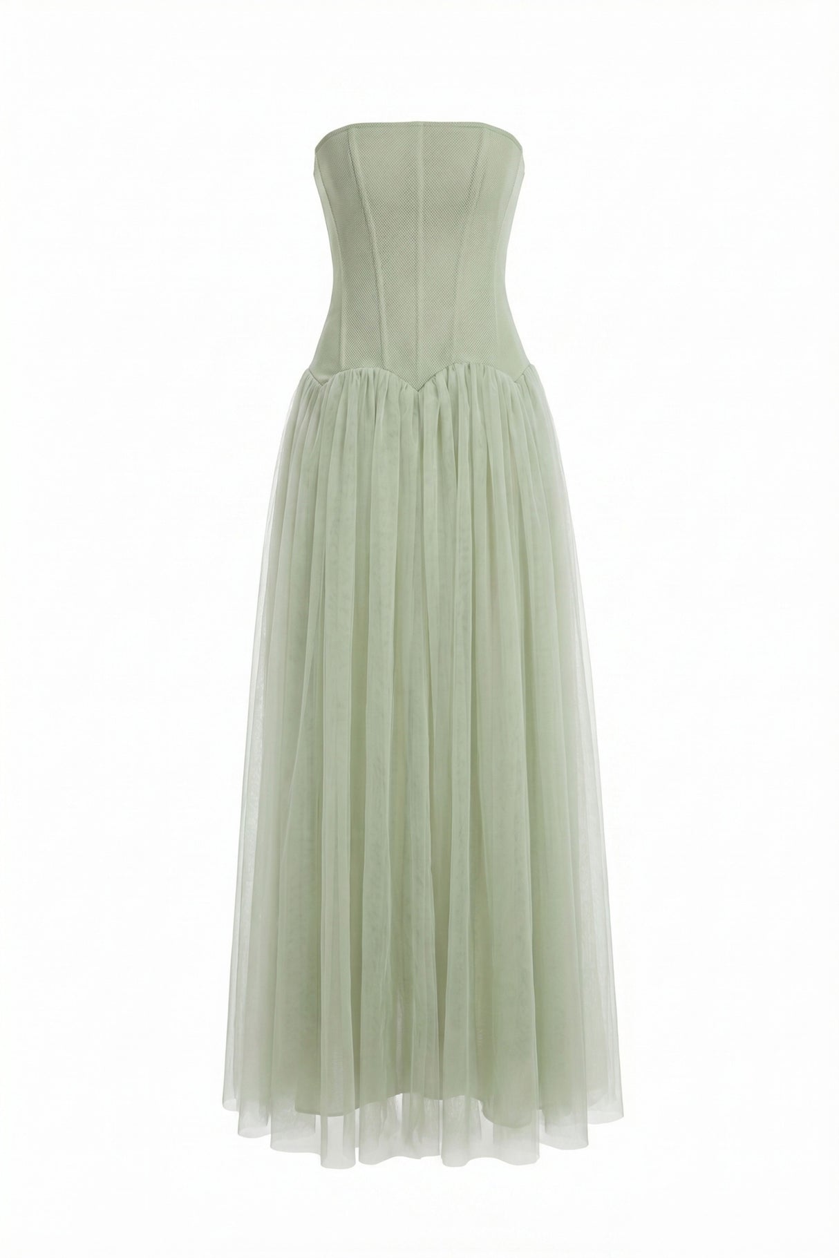 Émotion Strapless Pleated Corset Maxi Dress