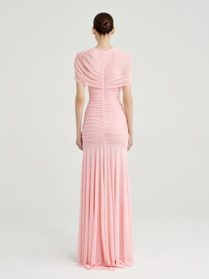 Selmori Mado One Shoulder Ruched Maxi Dress