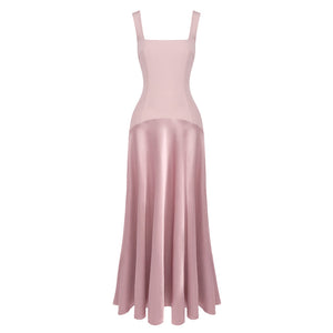 Douceur Square Neck Satin Maxi Dress