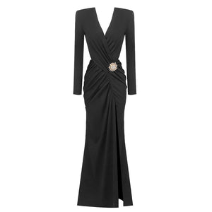 Cambria Long Sleeve Slit Maxi Dress
